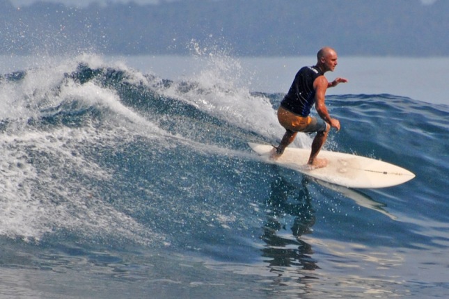 Surfing at tanjung Setia